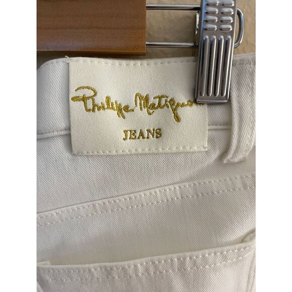 philippe matignon womens jeans Sz M Skinny White - Picture 2 of 7